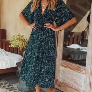 Green Polka dot dress